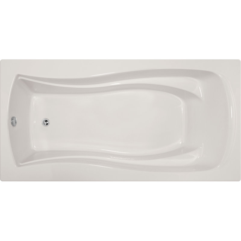 Charlotte 72'' x 36'' Soaking Acrylic Bathtub, White, Polished Nickel