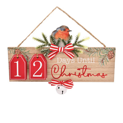 Robin Countdown to Christmas Plaque
