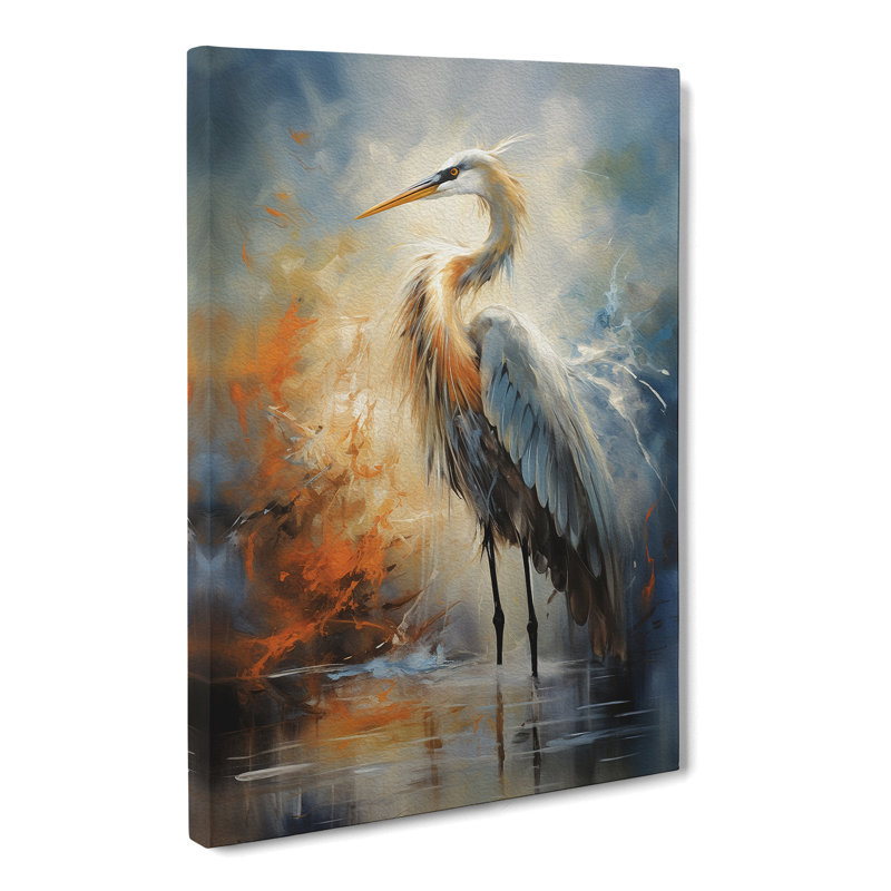Heron Gestural - Print, 76cm H x 50cm W x 3cm D