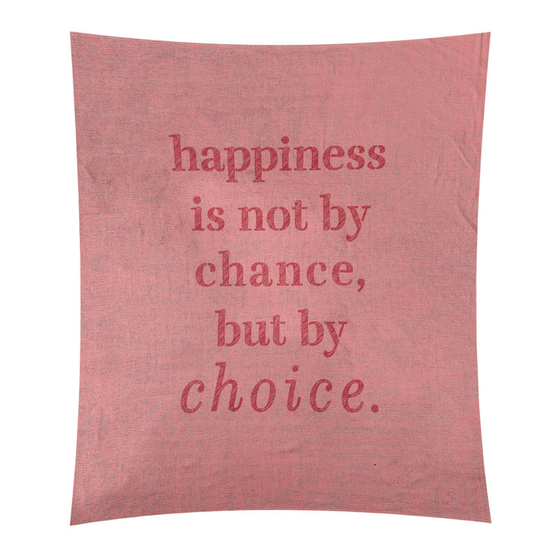 Tapisserie citation manuscrite en polyester, H 80 po x l 68 po, Rouge