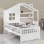Lit House avec canapé, lit plateforme avec deux tiroirs et tablette de rangement-1217940153