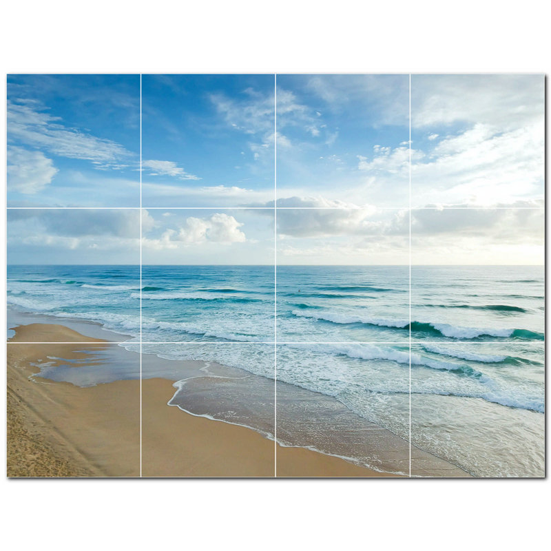 Murale en céramique satinée 8 "x 8" Beach Photo