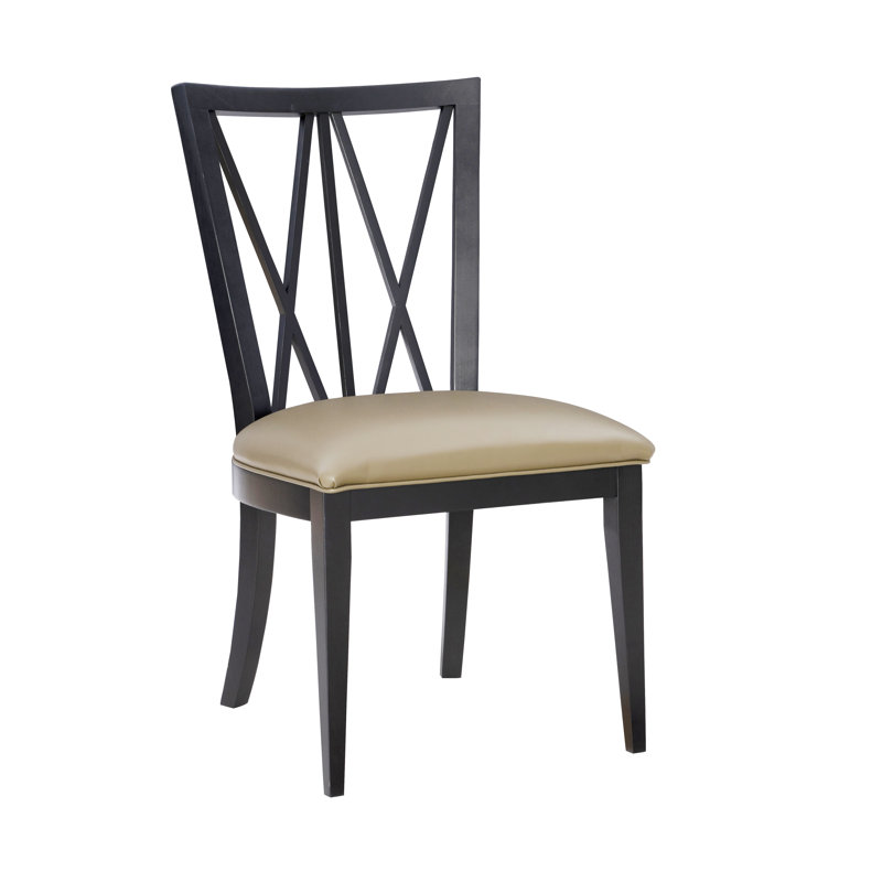 Cross Back Side Chair, Black