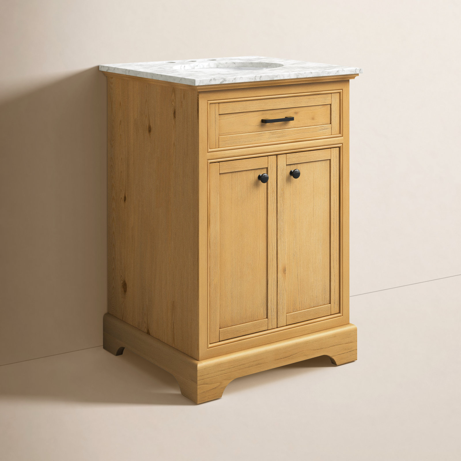 Hermes 24'' Single Bathroom Vanity, Natural Wood