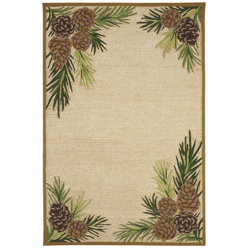 Dasan Hand Tufted Floral Indoor / Outdoor Rug, Rectangle 7'6" x 9'6"