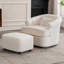 Chaise pivotante en tissu avec repose-pieds Teddy