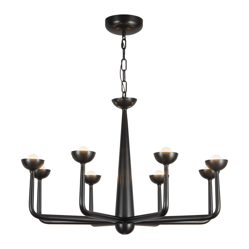Spade 30-in White dimmable LED Chandelier, Oil Rubbed Bronze