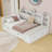 Daybed with Trundle, Shelves, Bench, Charging Station and Upholstered Headboard-936037363