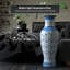 36" Floral Blue & White Porcelain Tung Chi Vase-544850444