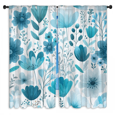 Rideaux de fenêtre à motif floral obscurcissant et obscurcissant - 2 panneaux