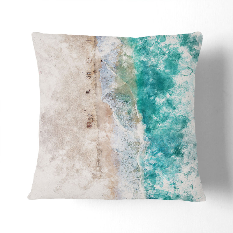 Cancun Beach in Mexico Cushion with Filling, 55cm H x 55cm W x 20cm D, Black