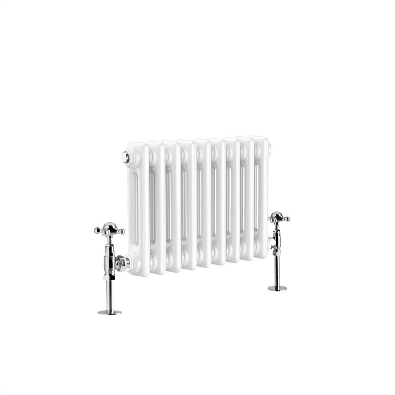 Tryphosa Traditional 2 Column Horizontal Designer Radiator, White, 30cm H x 42.5cm W
