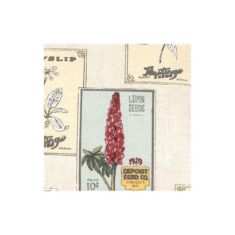 Vintage Seed Packet Seed Throw Pillow