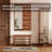 Adjustable shoe-changing bench with hidden storage