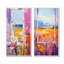 Ensemble de 2 décorations murales roses et jaunes à motif floral Windows Breeze I-521876147-521876151