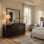 Grande commode avec miroir Lyni, 8 tiroirs, poignées en métal, gris chêne-117055978