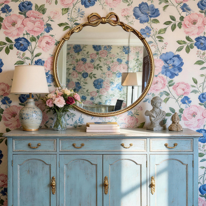 Miroir mural antique antique, H 32 po x l 30 po