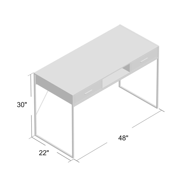 Ametra Writing Desk, Gray Taupe