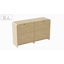 Buffet 55 po en noyer de style Mid-Century moderne avec porte à grain ondulé et tablettes réglables pour la cuisine, le salon, le vestibule et le bar-661340960