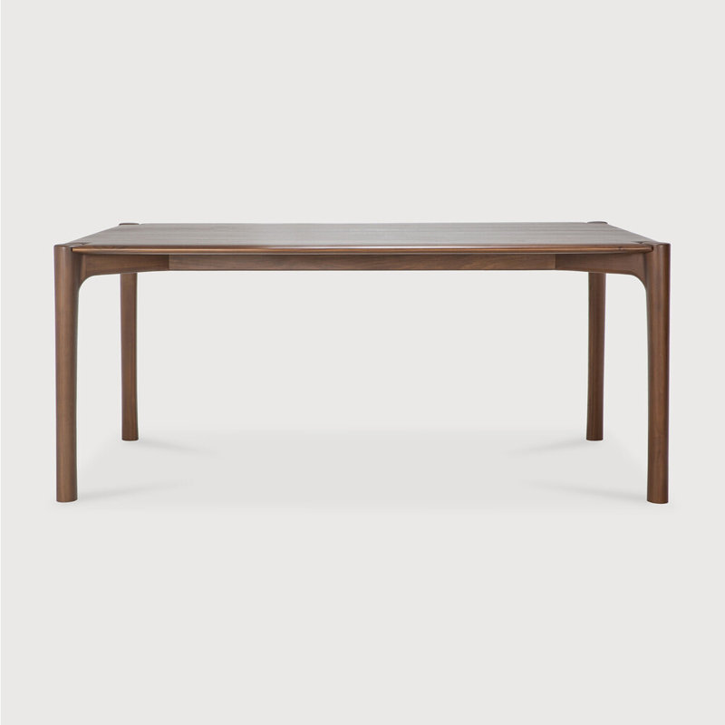 PI Solid Oak Dining Table, 30"H x 71"L x 35.5"W, Teak Brown
