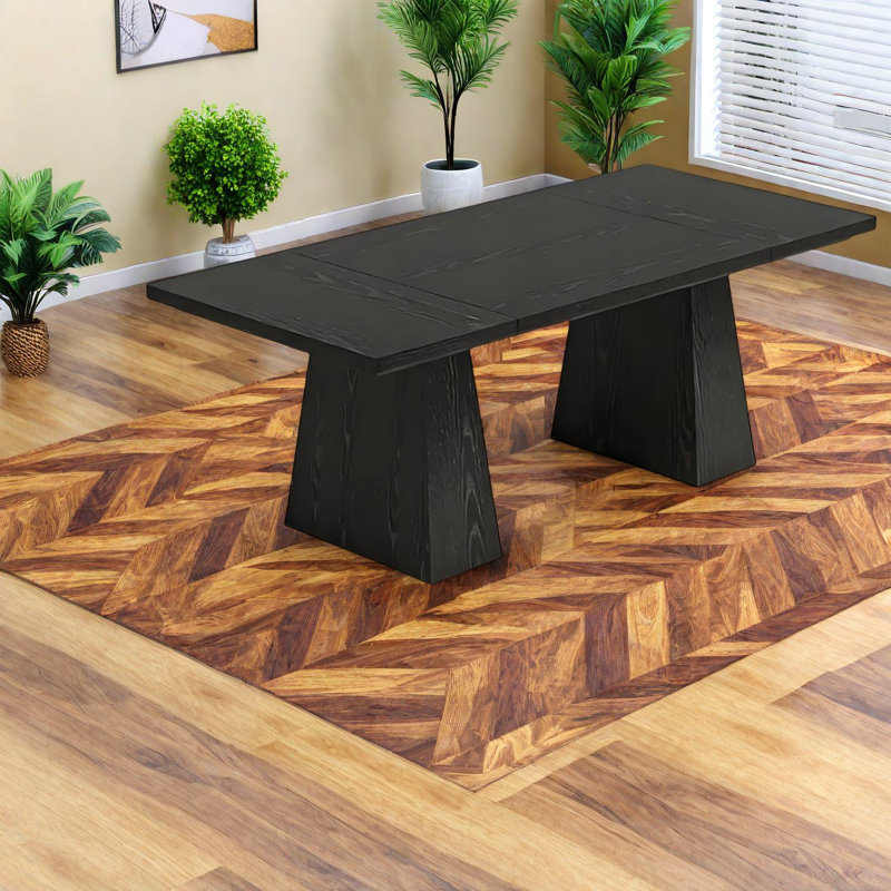 Tables de salle à manger en bois durable, style moderne noir spacieux pour la cuisine