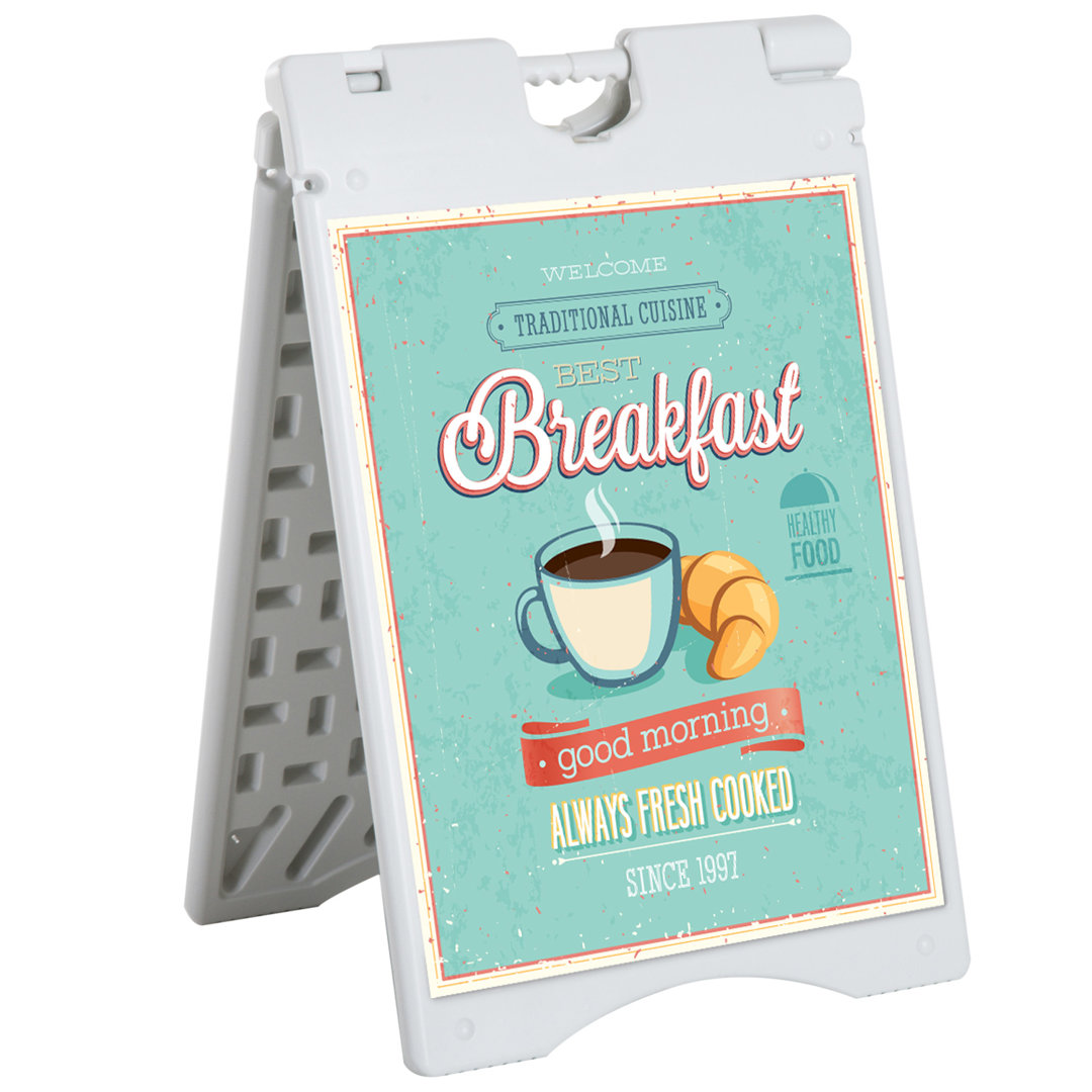 Haggins Outdoor Weighted Sidewalk Folding A-Frame Sign Holder Symple Stuff