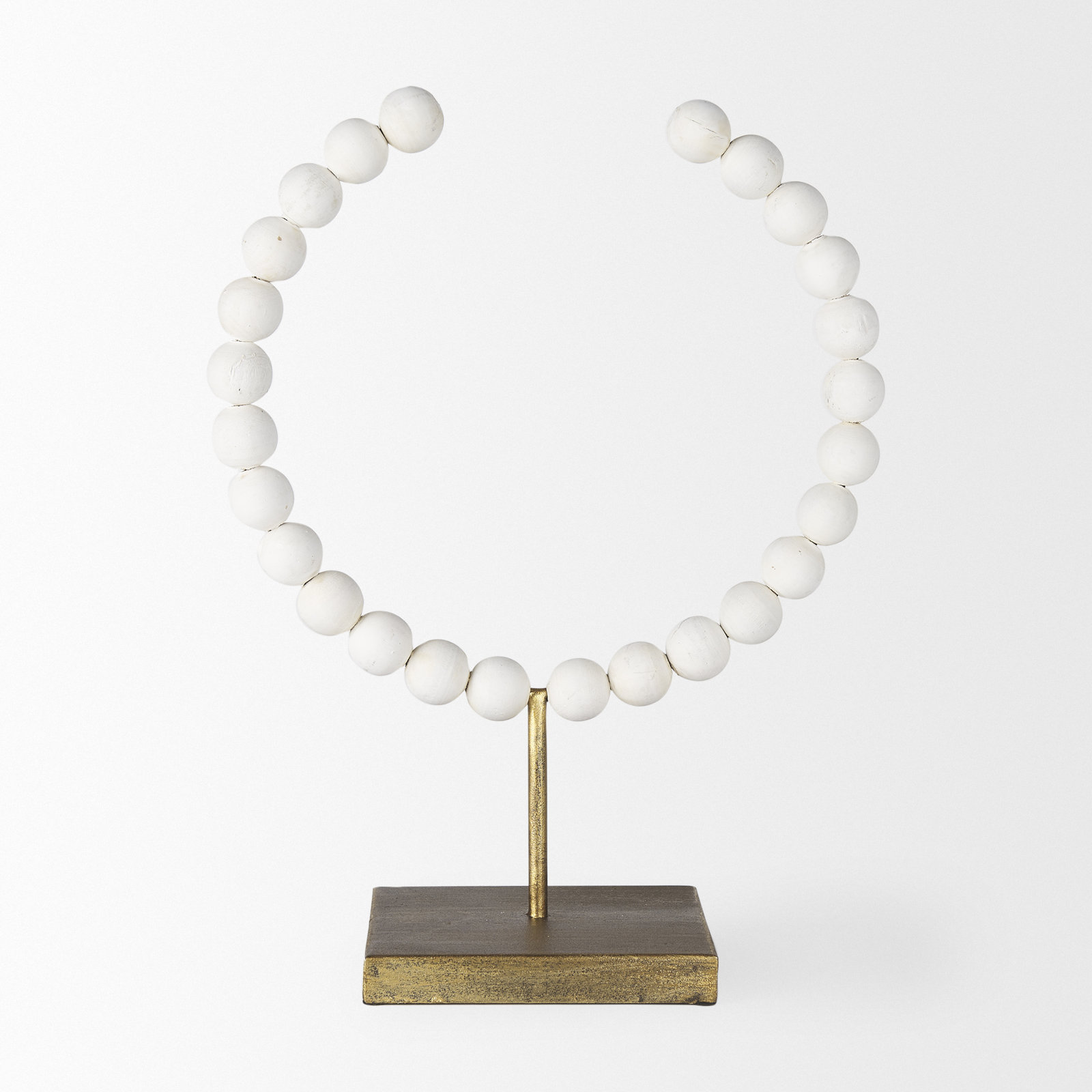 Shira Sculpture, 15.6" H x 11.8" W x 6.1" D, White/Gold