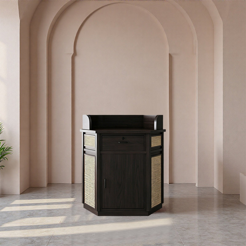 Petit bureau de réception en forme de U pour le bureau et la zone de réception, comptoir d'accueil compact et moderne pour la réception