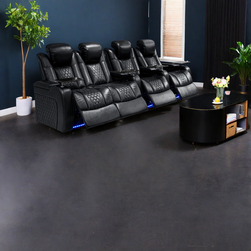 Fauteuils inclinables de luxe avec cuir fleur, design moderne pour le divertissement à domicile