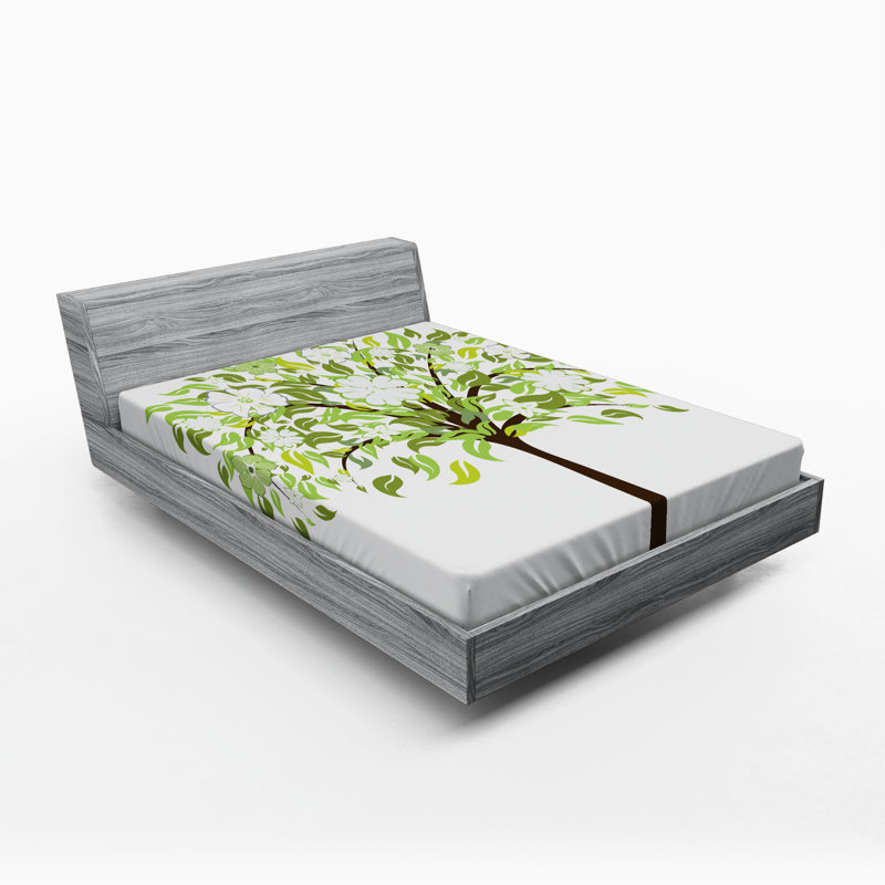 Microfiber Floral Fitted Sheet, Full Fitted Sheet
