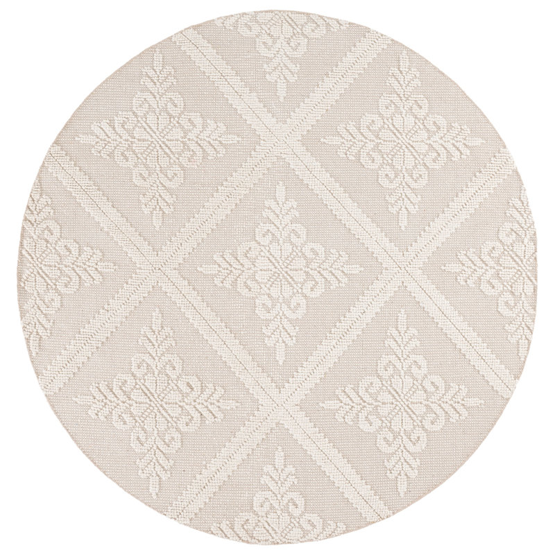 Kelty Hand Woven Wool Geometric Rug, Round 6'