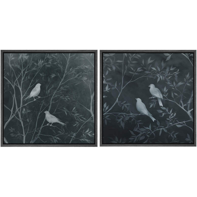 Reproduction d'art sur toile encadrée 2 pièces Minimalist, Cadre flottant noir, H 16 po x l 16 po x P 1,5 po