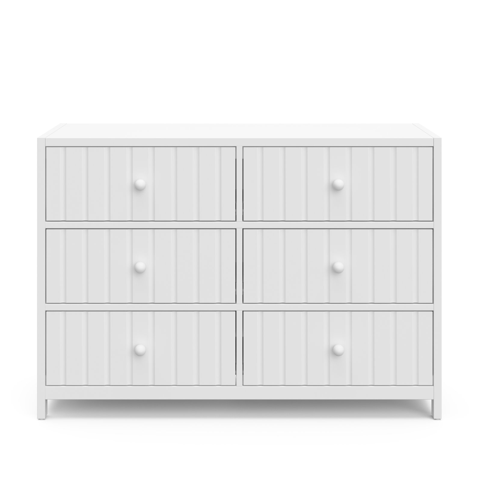 Teddi 6 Drawer Double Dresser, White
