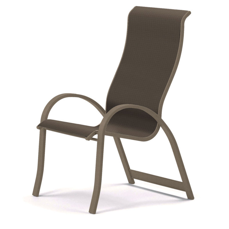 Chaise de patio empilable Hirotaka Supreme, Tweed Sunbrella® brun, Désert texturé
