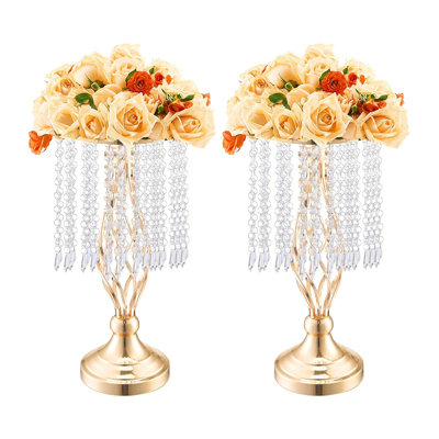 Support de fleur de mariage en cristal doré - présentoir floral pour mariage / dîner / cérémonie / anniversaire Événement de décoration essentiel