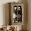 Armoire de rangement murale 17,72 "rétro française noyer noir brun, tablette de présentation pour tasses de cuisine et salle à manger