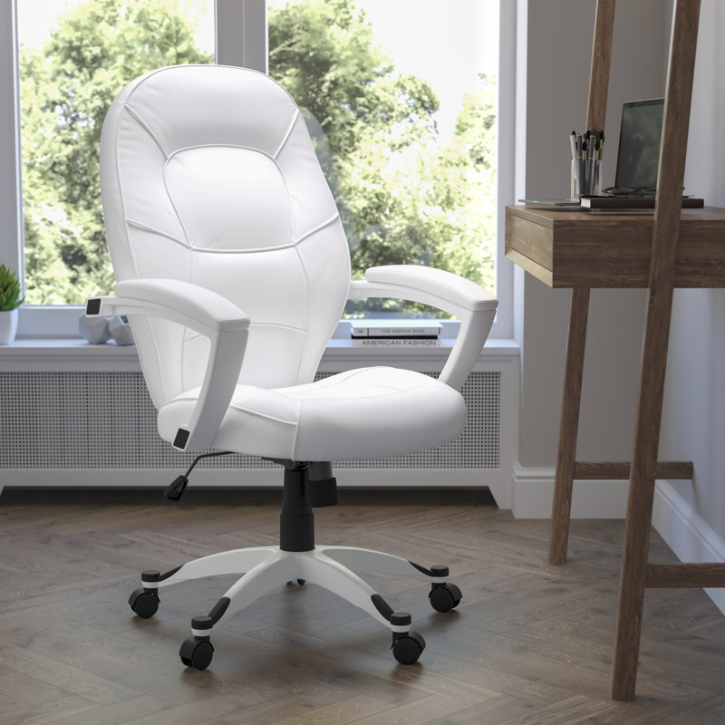  Fauteuil de direction pivotant avec accoudoirs LeatherSoft