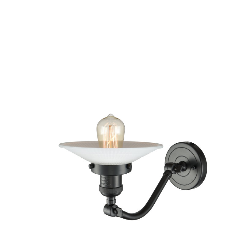 Miramontes Armed Sconce, Oil Rubbed Bronze, No Bulb Included, Matte White Halophane