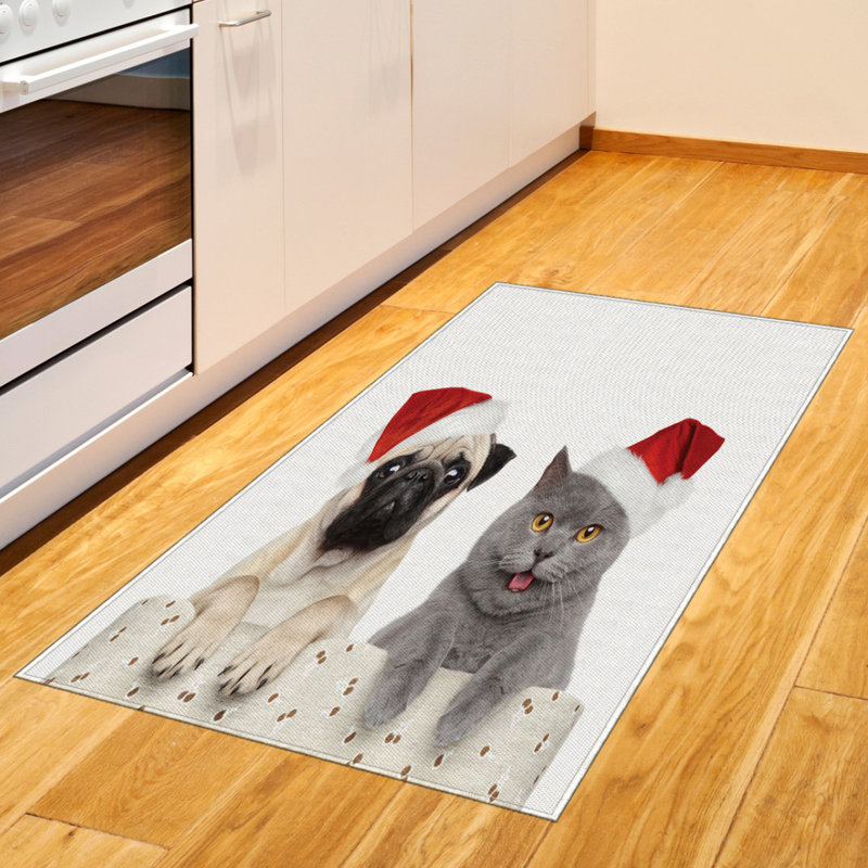 Pug High Density Long Fiber Poly Threads Decorative Area Rug Carpet, Rectangle 2'7" x 5'