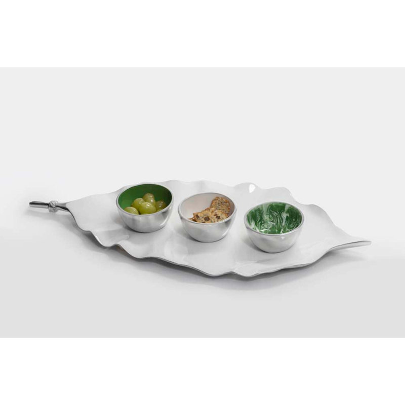 Verdura Snack Bowl, Silver/White