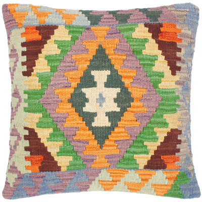 Southwestern Douthit Hand-Woven Turkish Kilim Throw Pillow -18X 18 In.