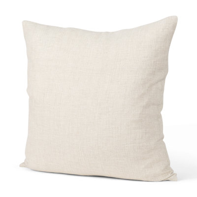 22" Cream Linen Throw Pillow Cover with Texture