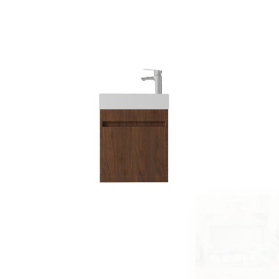 Meuble-lavabo flottant avec lavabo, porte à fermeture en douceur, lavabo en céramique, contreplaqué