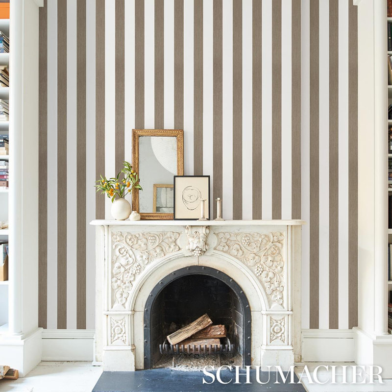 Edwin Stripe Wide Wallpaper, Mocha