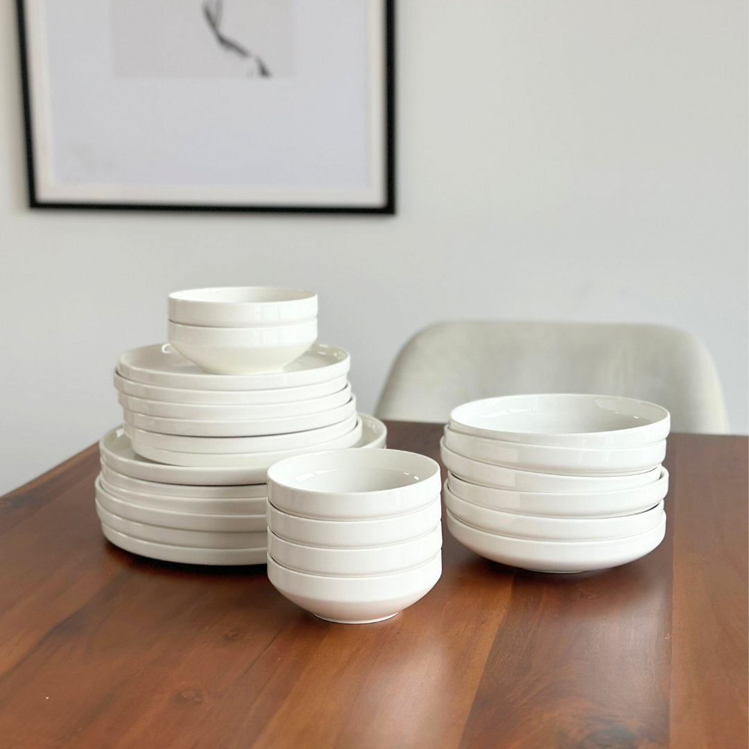 Piece Porcelain China Dinnerware Set - Service for 6