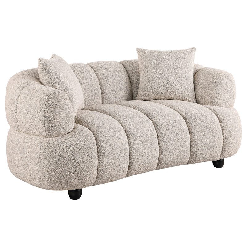Ensemble de canapé en tissu tissé touffeté 2 pièces Wictoria Pebble, 2 pièces: canapé, causeuse