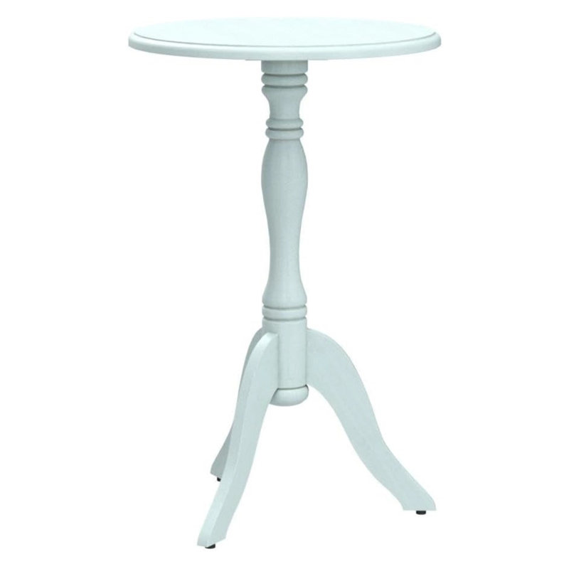 24" Round Pedestal Accent Side Table, Blue