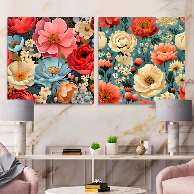 Friedlander - Ensemble de 2 art mural en verre acrylique, H 30 po x l 61 po