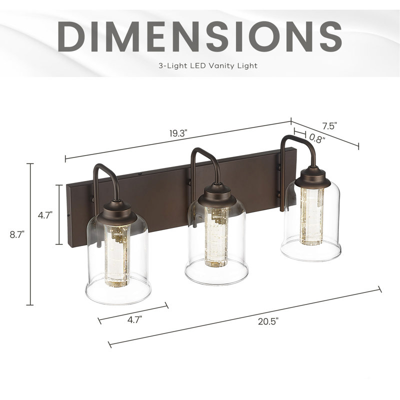 Beckner 3 - Light Dimmable LED Vanity Light