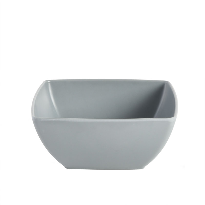 Grey Square Melamine 16-Piece Dinnerware Set, Service for 4